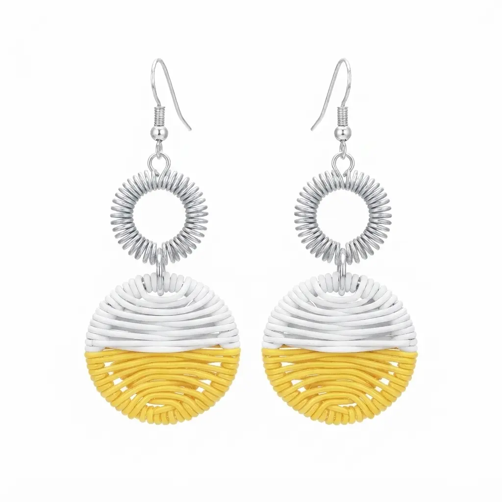 Double ring solid base earrings