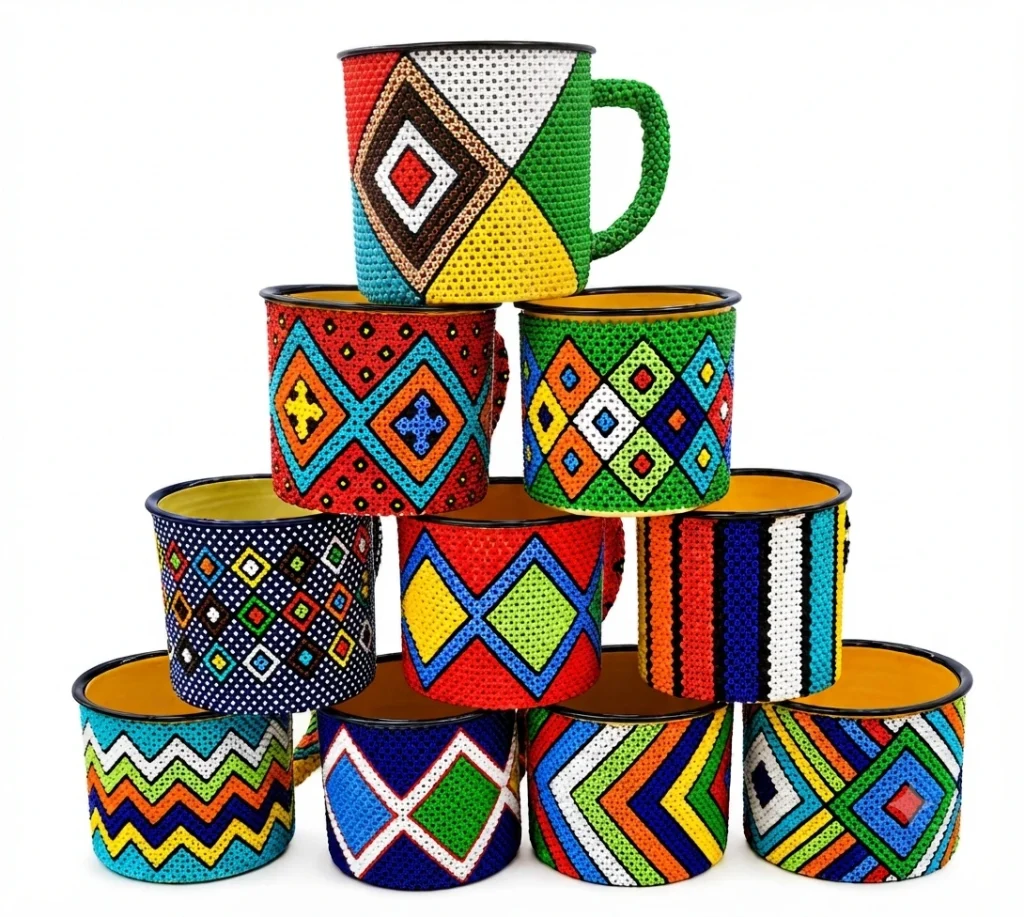 Beaded mugs